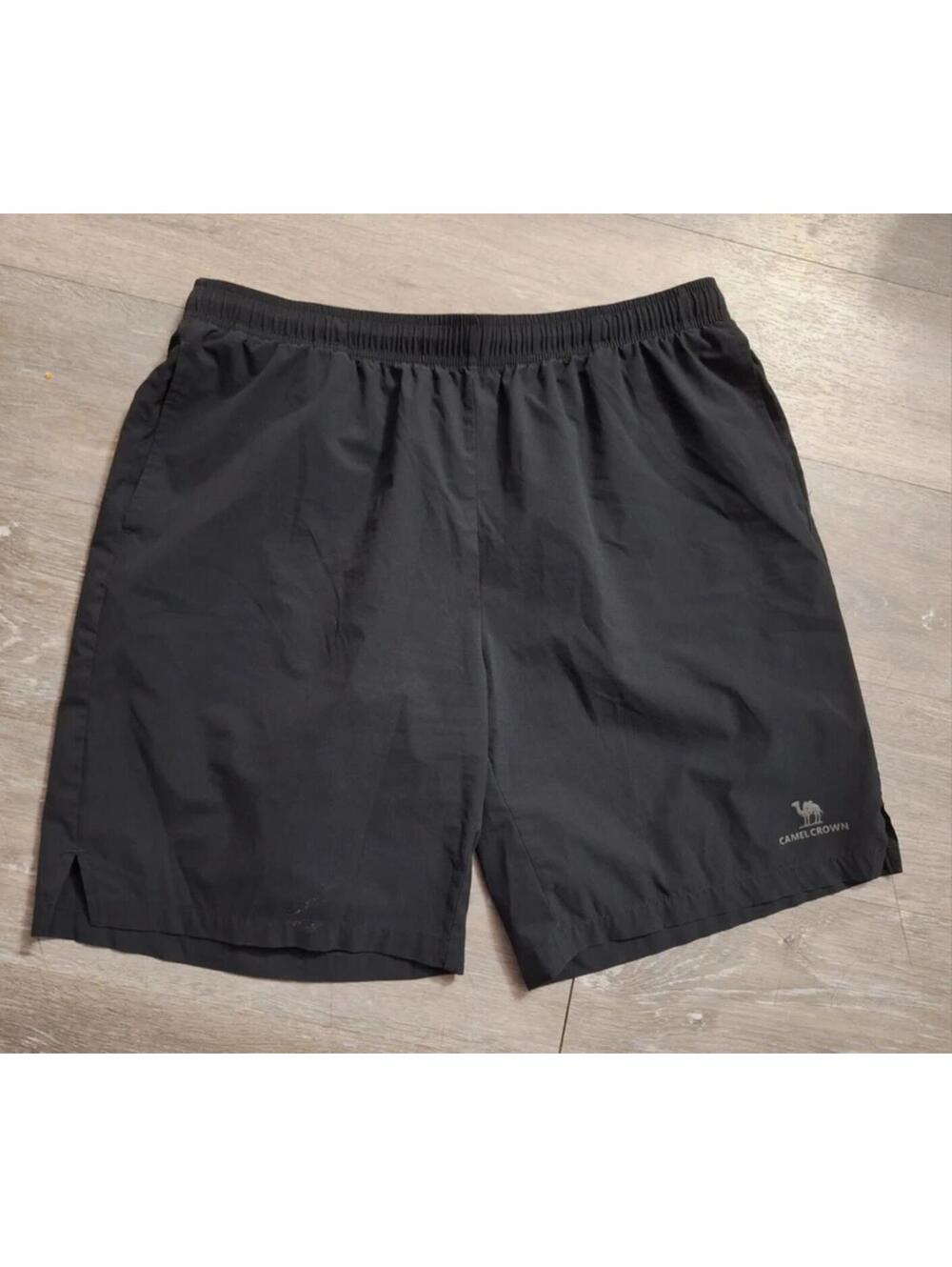 Camel Crown Men's Lightweight Athletic Running Shorts Black XL